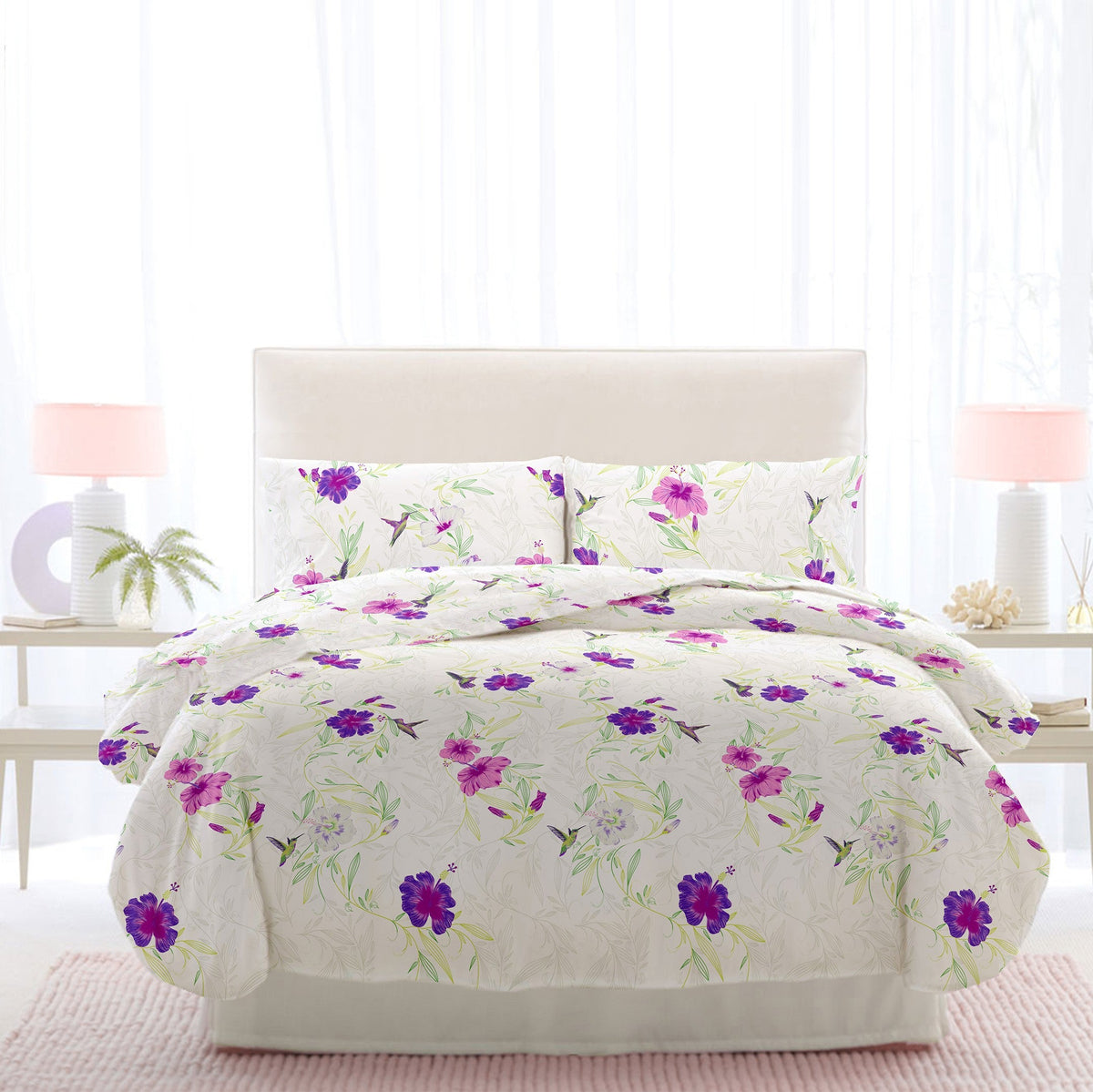 Lenjerie pat Renforce desen Rosemallow v.3