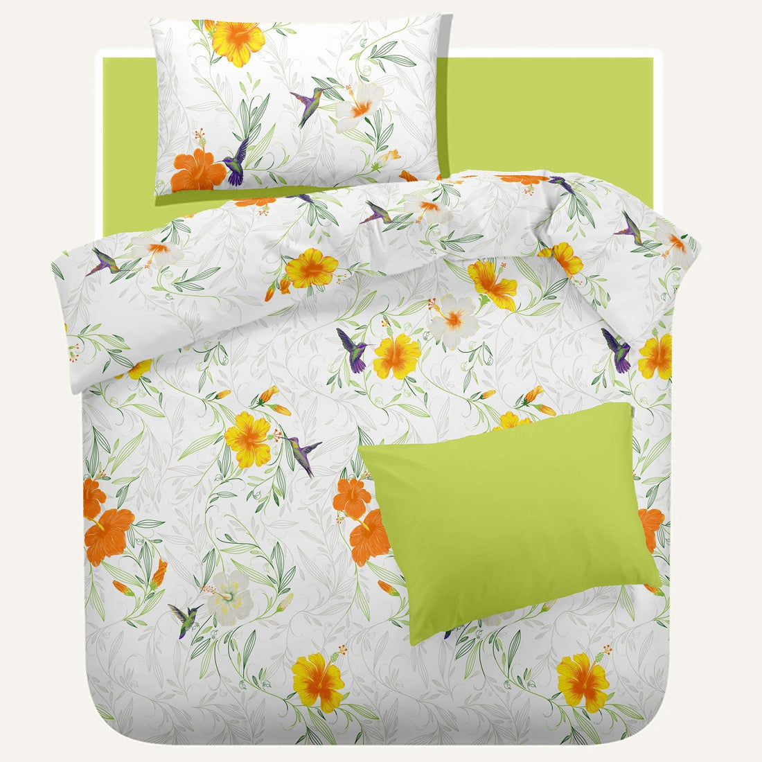 Lenjerie pat Renforce RIU Rosemallow-02 Lime