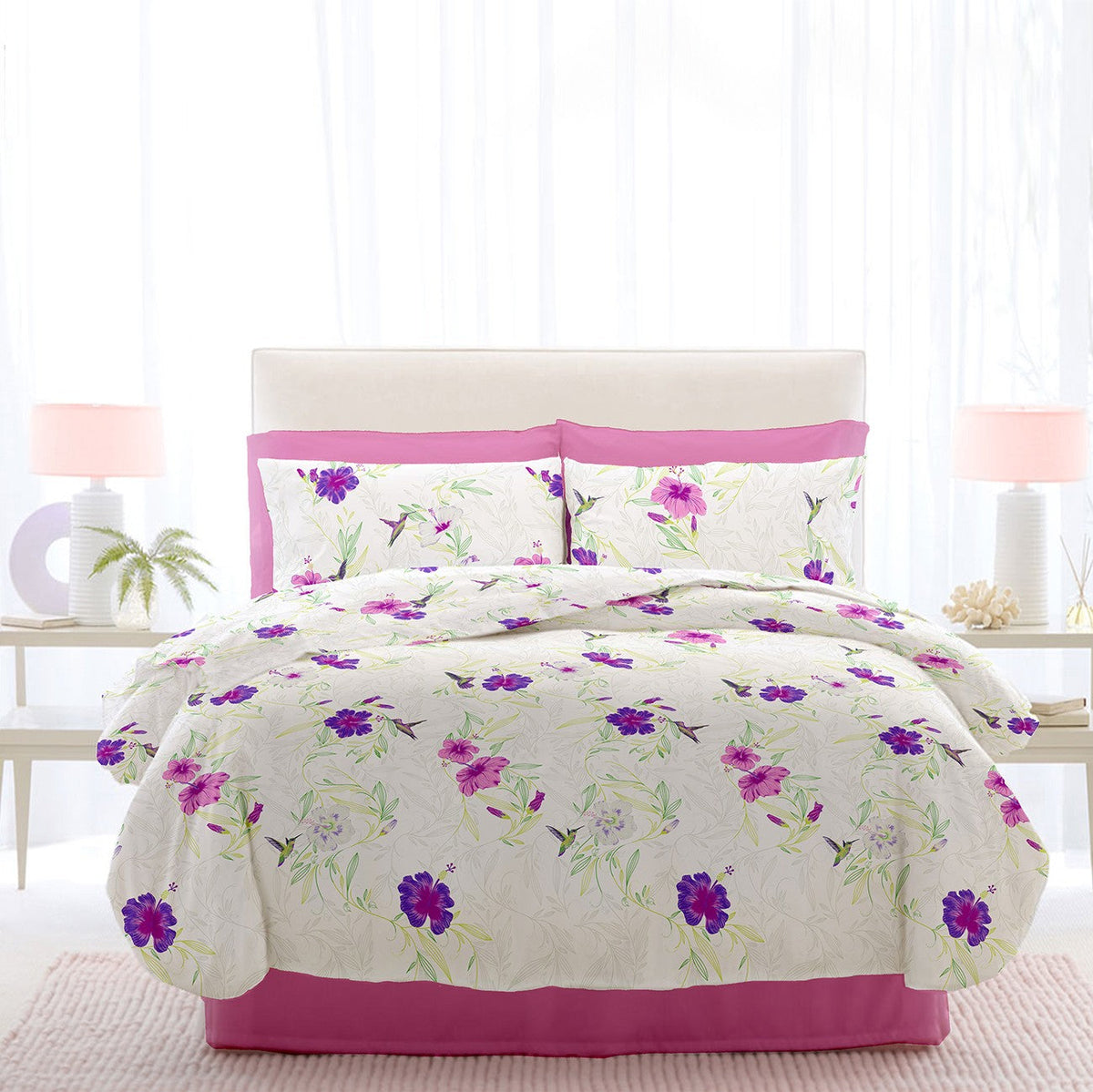 Lenjerie pat Renforce RIU Rosemallow-03 Rosebloom