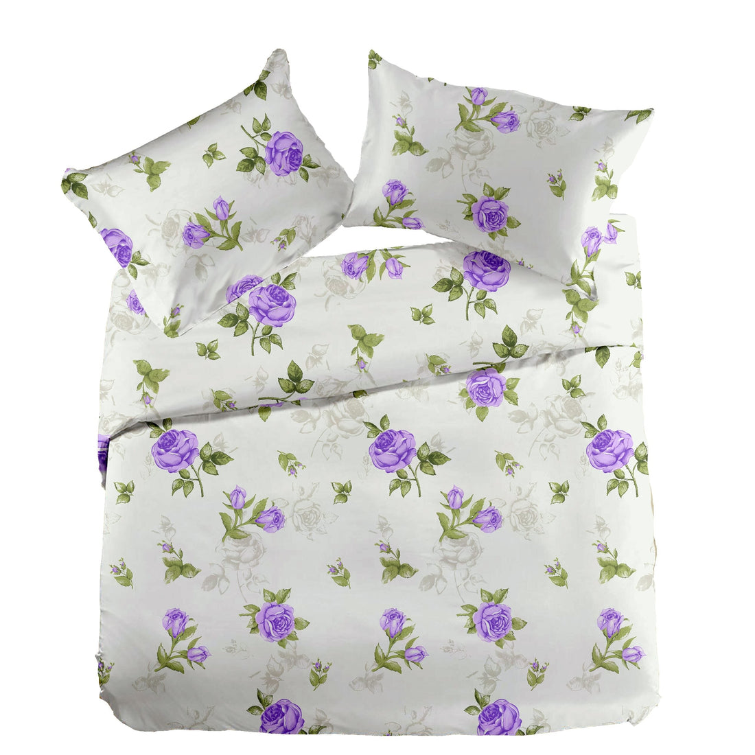 Lenjerie pat Renforce desen Roses 03+Lila