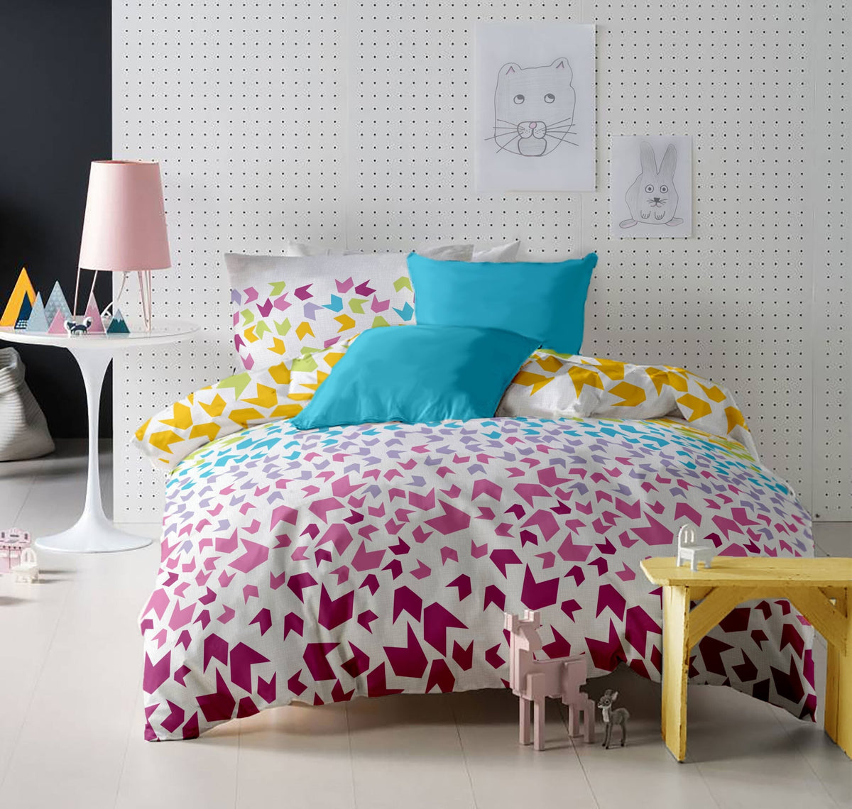 Lenjerie pat Renforce desen Loving Matisse v.1-Aquarius