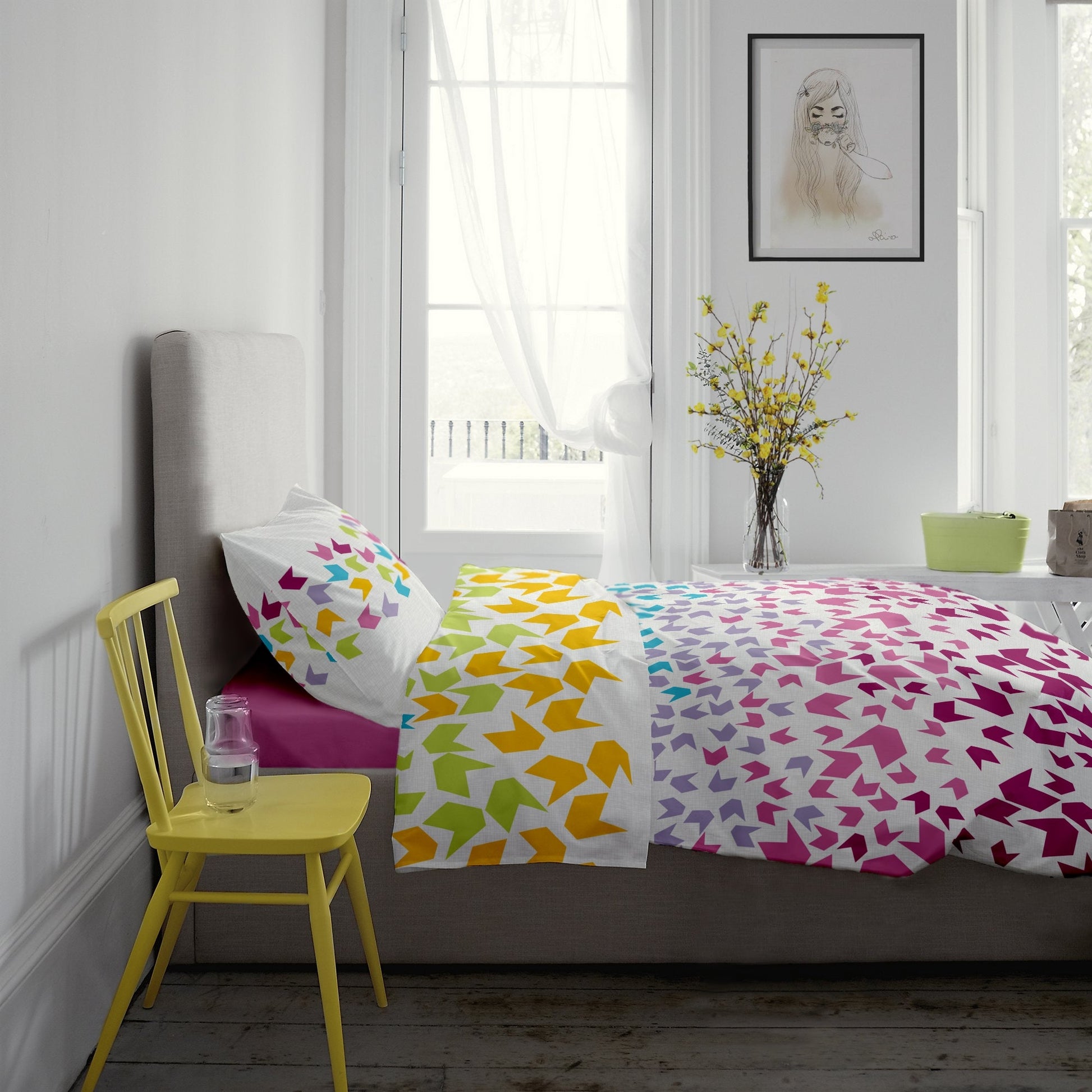 Lenjerie pat Renforce desen Loving Matisse v.1 Rosebloom