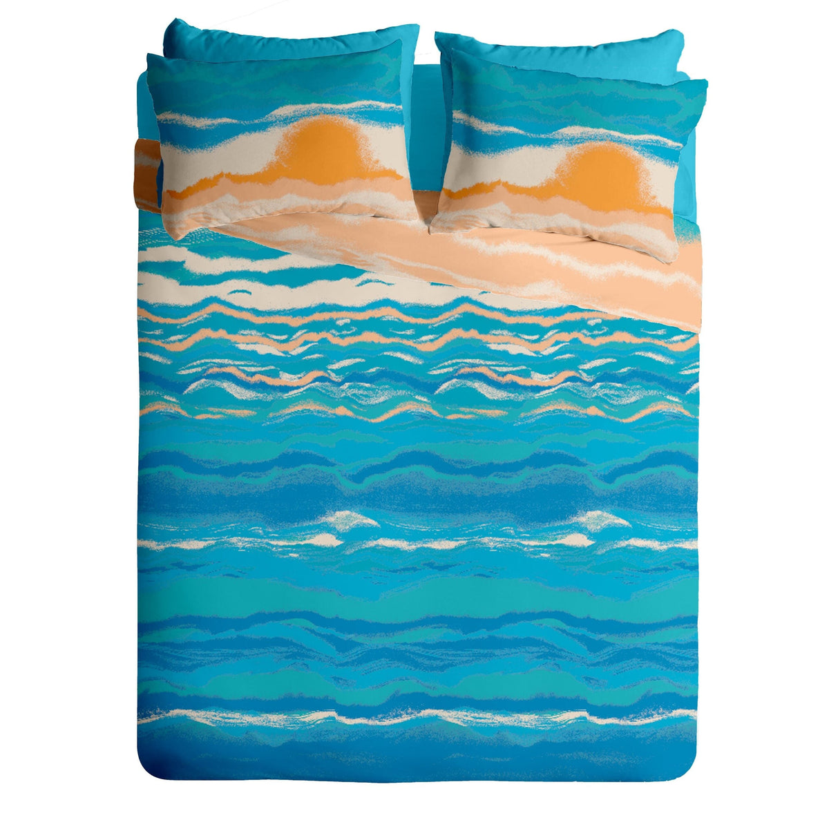 Lenjerie pat Renforce desen SUNRISE+unicolor