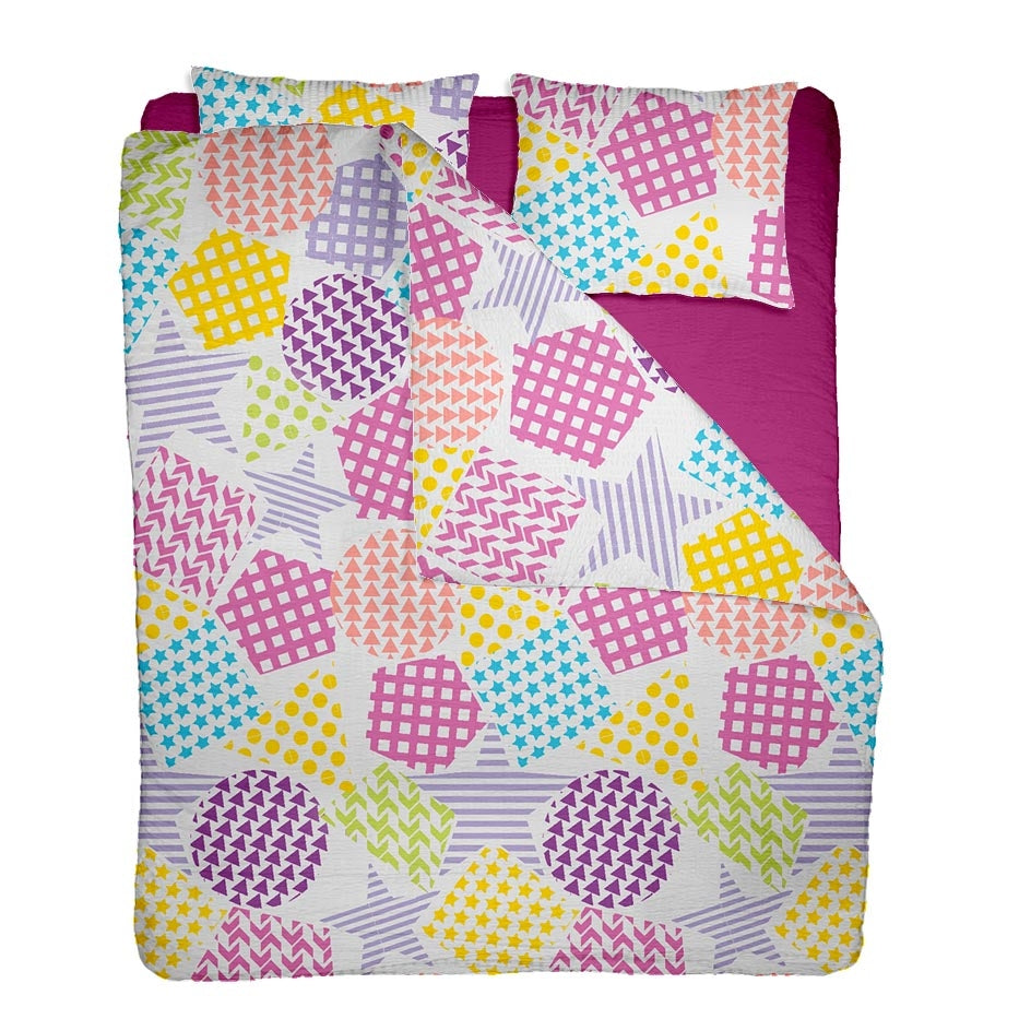 Lenjerie pat 100% bumbac Creponat, desen PLAYGROUND V1