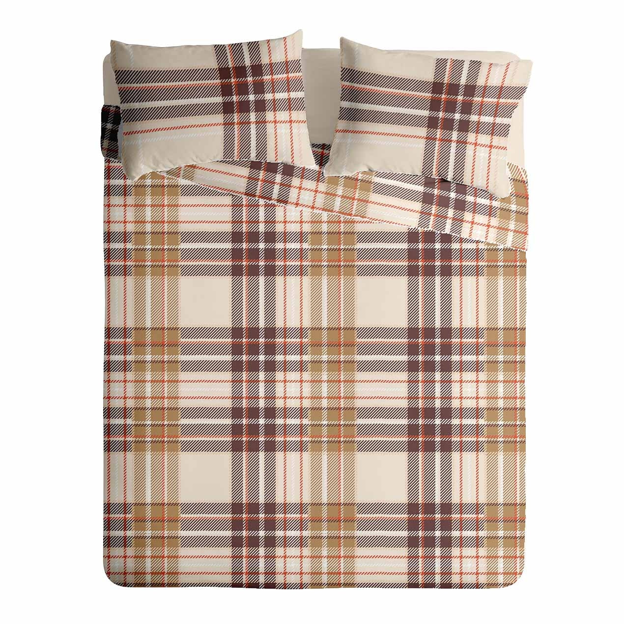 Lenjerie pat Renforce 100% bumbac, desen PLAID V1, cod RIU