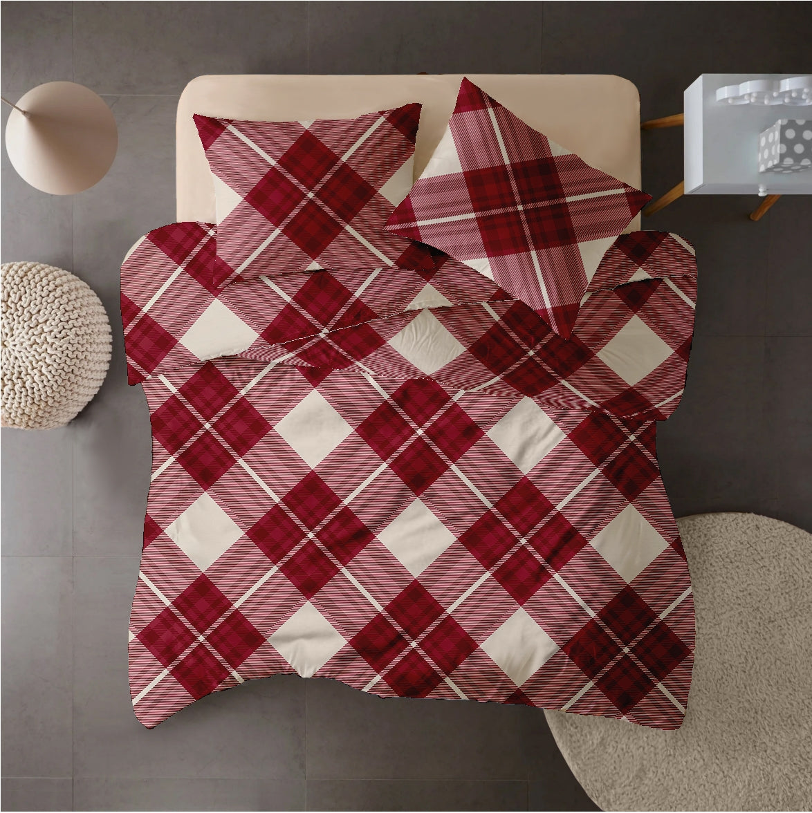 Lenjerie pat Renforce 100% bumbac, desen SCOTTISH V4