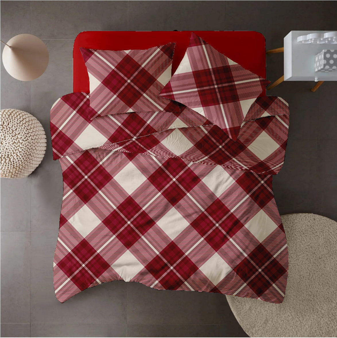 Lenjerie pat Renforce 100% bumbac, desen SCOTTISH V4
