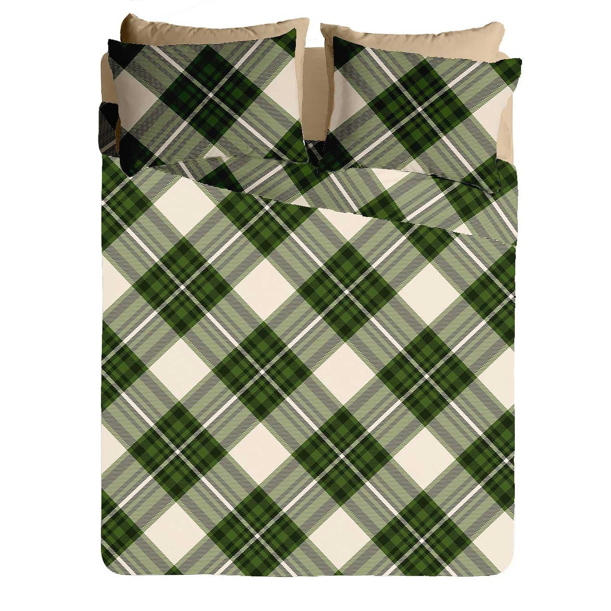Lenjerie pat 100% bumbac Creponat, desen SCOTTISH V7, cod CIU