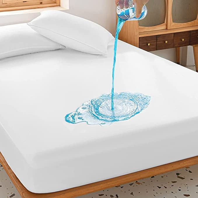 Husa impermeabila saltea, Tencel antibacterian , crem