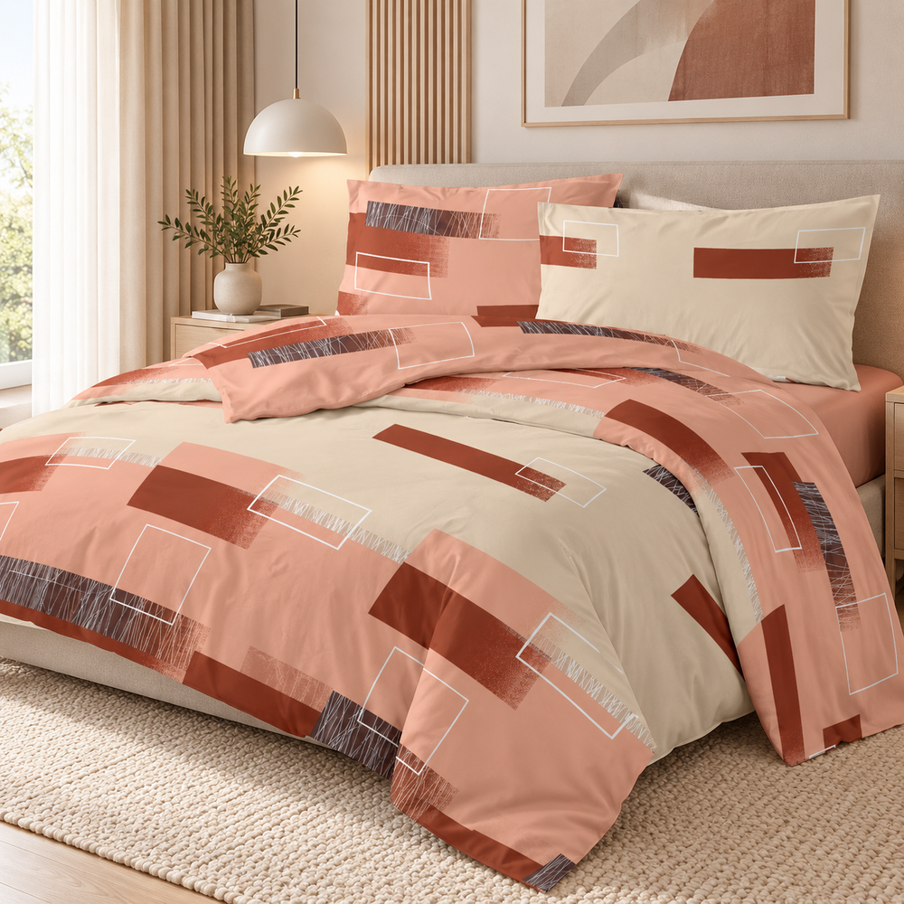 Lenjerie pat Renforce desen Minimal 03, 100% bumbac